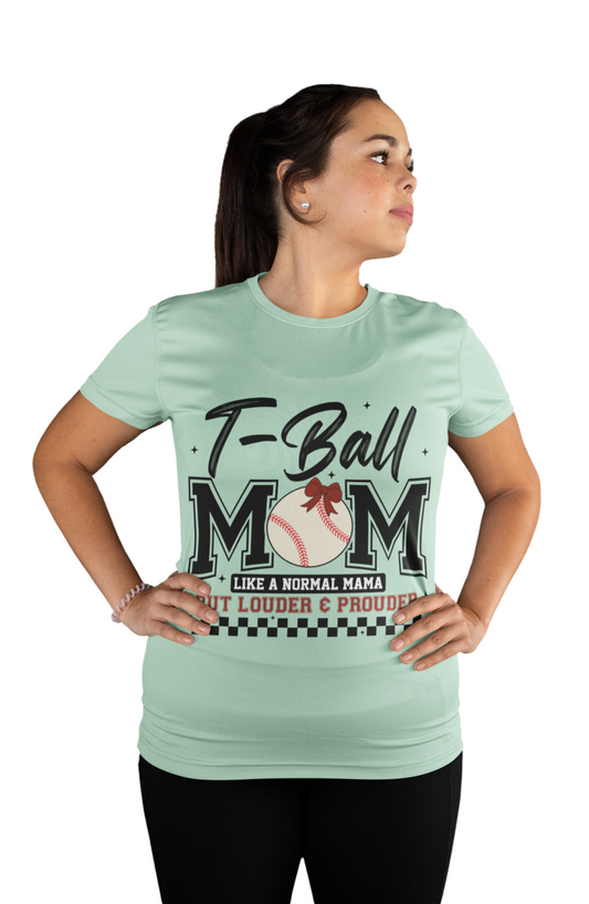 T-Ball Mom Tee, Funny Baseball Shirt, Unisex Cotton Tee, Gift for Sports Moms, Casual Summer Top