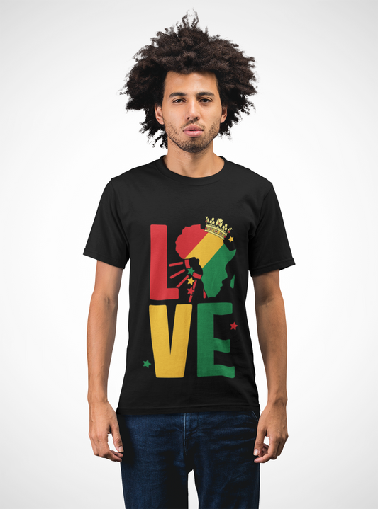 Juneteenth Love Graphic Tee, Unisex T-Shirt, Casual Wear, Gift for Him or Her, Summer Apparel, Cultural Expression