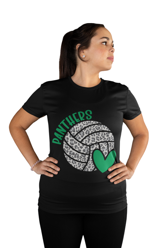 Panthers Volleyball Heart Tee | Unisex Sports Shirt, Team Spirit Wear, Gifts for Athletes, Volleyball Fans, Casual Everyday Style