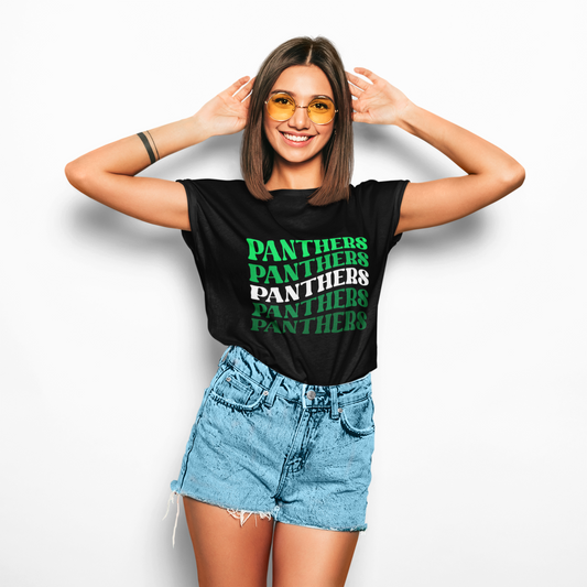 Panthers Stacked Unisex Short Sleeve Tee, Comfortable Graphic Tee for Sports Fans, Casual Wear for Game Days, Perfect Gift for Panther Lovers