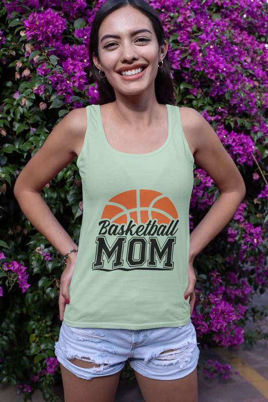 Basketball Mom Flowy Racerback Tank Top | Perfect for Game Days, Mother's Day, Athletes & Sports Lovers, Casual Wear, Fitness Style 1