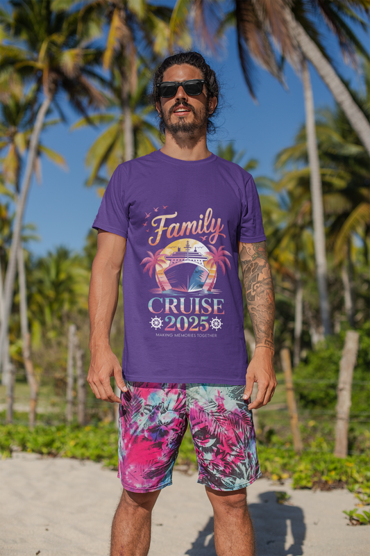 Family Cruise 2025 Unisex Tee, Vacation T-Shirt, Family Reunion Shirt, Summer Travel Apparel, Beach Event Clothing