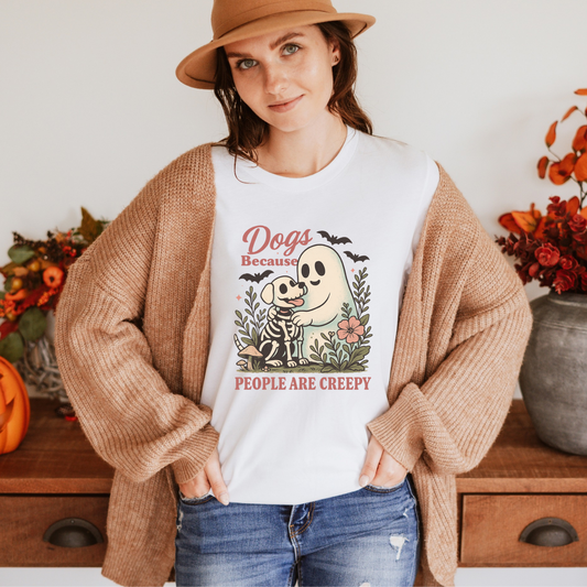 Dogs because People are Creepy Halloween Bella Long Sleeve Shirt