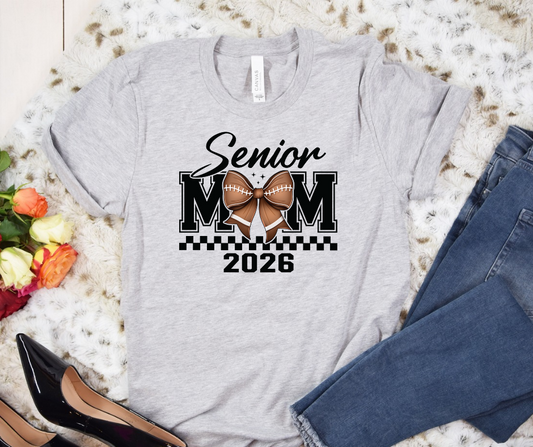Senior Mom 2026 Football Tee, Unisex Jersey Short Sleeve Tee