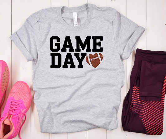 Game Day Football Heart Unisex Tee