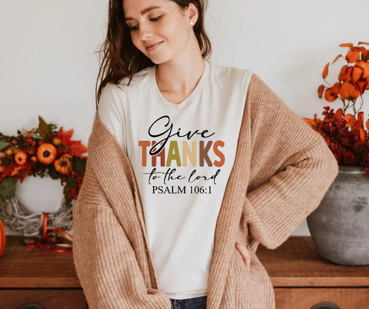 Give Thanks, Thanksgiving Bella Canvas Tee