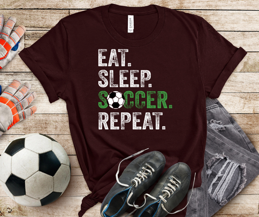 Eat Sleep Soccer Repeat Bella Canvas T-Shirt