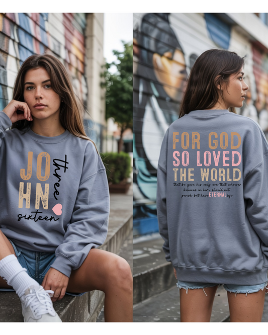 John 3:16 Faith Gildan Crewneck Sweatshirt