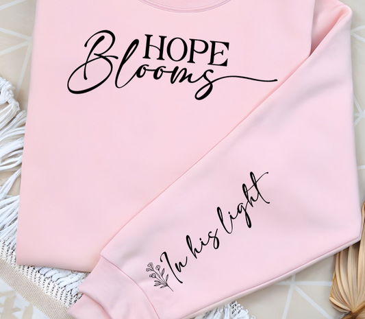 Hope Blooms..be the light Unisex Heavy Blend Hooded Sweatshirt - Sleeve design