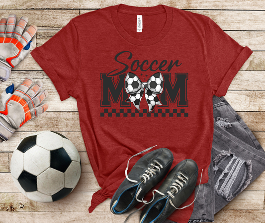 Soccer Mom- Bow Bella Canvas Tee