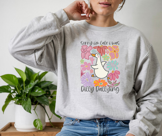 Goose Dilly Dallying Gildan Crewneck Sweatshirt