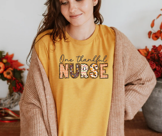 One Thankful Nurse Bella canvas tshirt