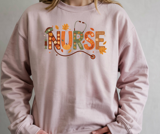 Thanksgiving Nurse Gildan Crewneck Sweatshirt