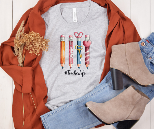 Teacher Life Pencil- Bella Canvas Tshirt