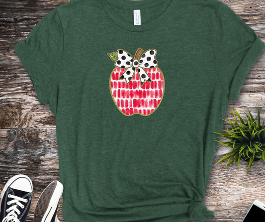 Apple Teacher Cute Bella Canvas Tshirt