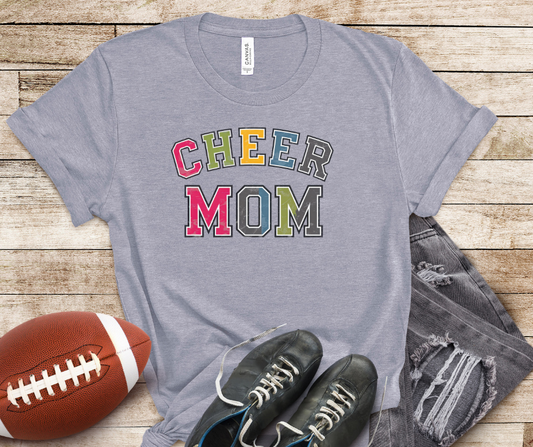 Cheer Mom Rainbow Varsity Bella Canvas Tshirt