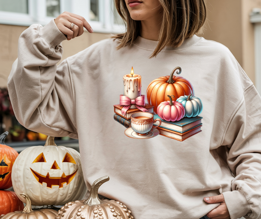 Candle Cozy Pumpkin Fall Gildan crewneck sweatshirt