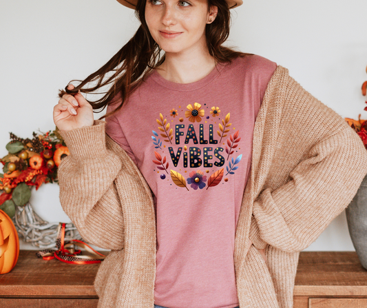 Floral Fall Vibes Bella Canvas Tshirt