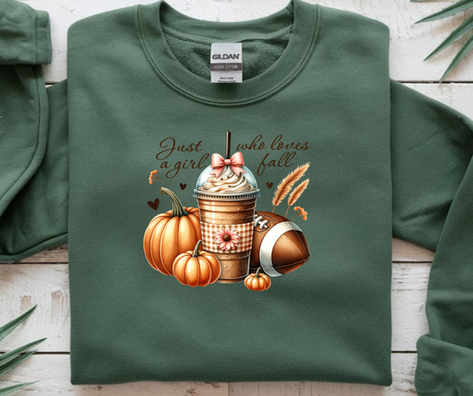 Coffee Pumpkin Football Gildan Crewneck Sweatshirt