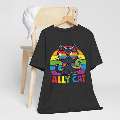 Pride Cat Unisex Jersey Tee - 'Ally Cat' Design