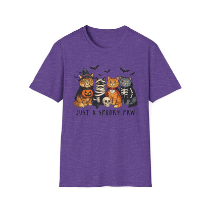 Halloween Cat T-Shirt, Spooky paw Gildan Softstyle Tee