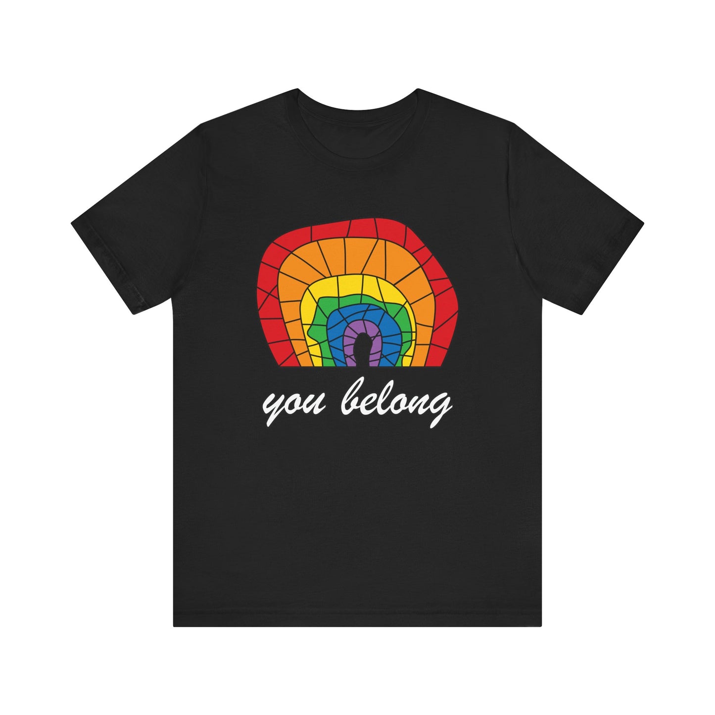 Rainbow 'You Belong' Unisex Jersey Tee, LGBTQ Pride Shirt