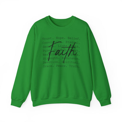 Faith Word Map Gildan Crewneck Sweatshirt