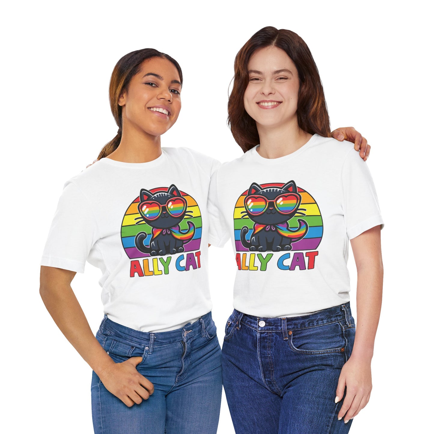 Pride Cat Unisex Jersey Tee - 'Ally Cat' Design