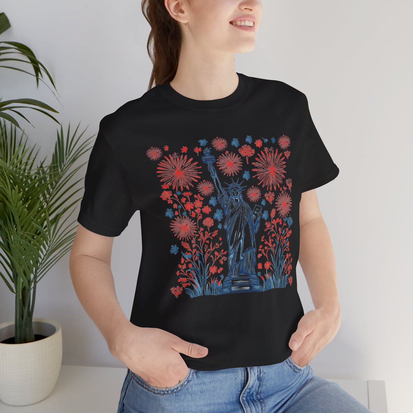 Patriotic Short Sleeve Tee with Liberty Design