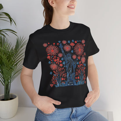 Patriotic Short Sleeve Tee with Liberty Design
