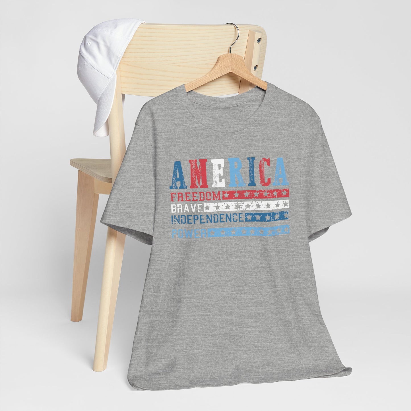 Patriotic Unisex Jersey Tee - Celebrate America with Freedom & Independence