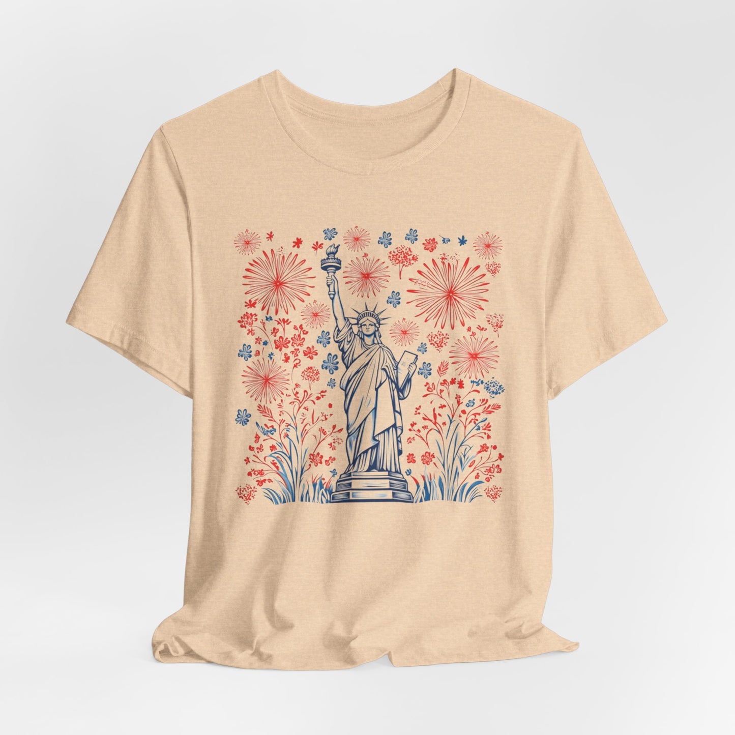 Patriotic Short Sleeve Tee with Liberty Design