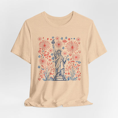 Patriotic Short Sleeve Tee with Liberty Design