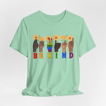Be Kind Sign Language Diversity Unisex Jersey Tee