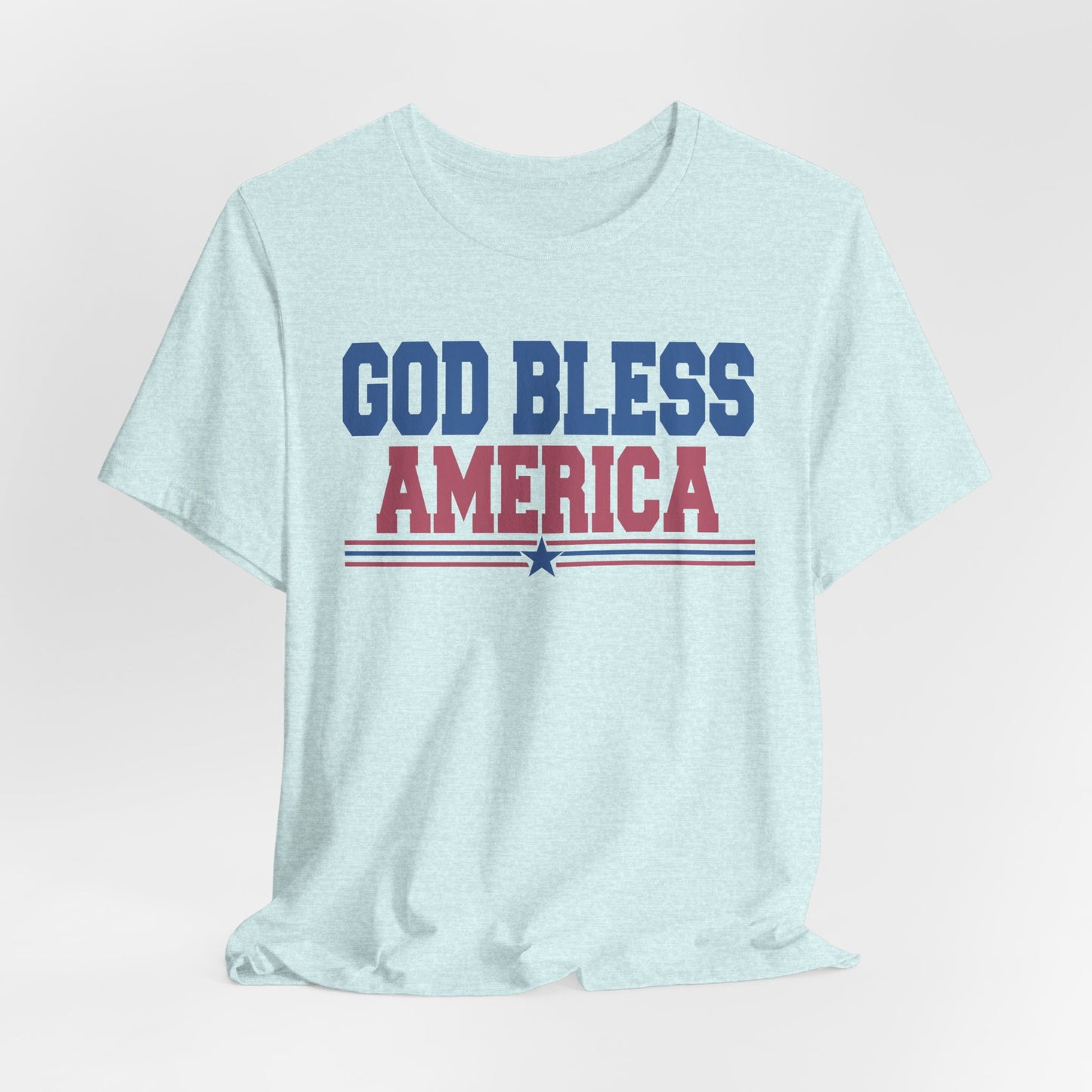 God Bless America Unisex Jersey Tee - Patriotic Short Sleeve Shirt