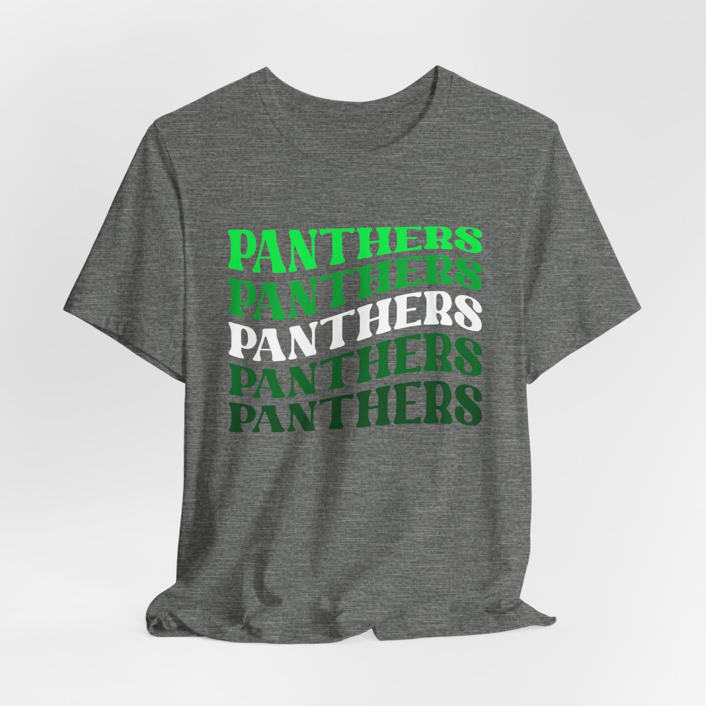 Panthers Stacked Unisex Short Sleeve Tee, Comfortable Graphic Tee for Sports Fans, Casual Wear for Game Days, Perfect Gift for Panther Lovers