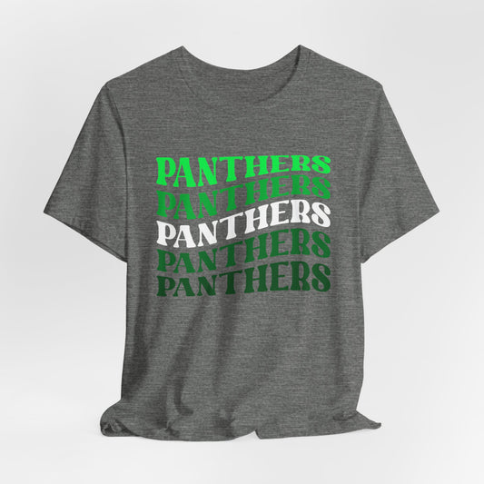 Panthers Stacked Unisex Short Sleeve Tee, Comfortable Graphic Tee for Sports Fans, Casual Wear for Game Days, Perfect Gift for Panther Lovers