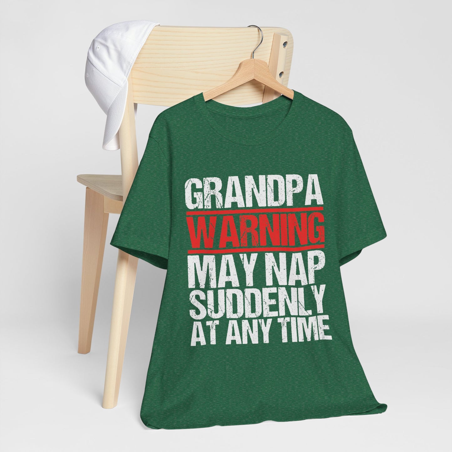 Funny Grandpa Nap Warning T-Shirt, Gift for Grandfather, Family Humor Tee, Unisex Tee for Relaxation, Birthday Gift, Grandparent's Day