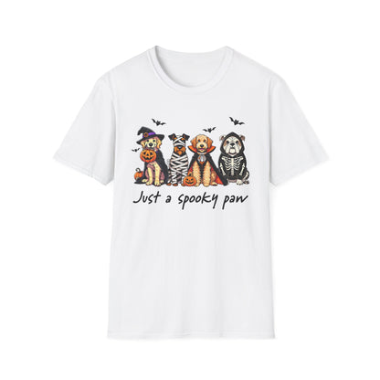 Halloween Dog T-Shirt, Spooky Paw Gildan Softstyle Shirt