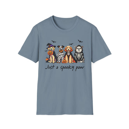 Halloween Dog T-Shirt, Spooky Paw Gildan Softstyle Shirt