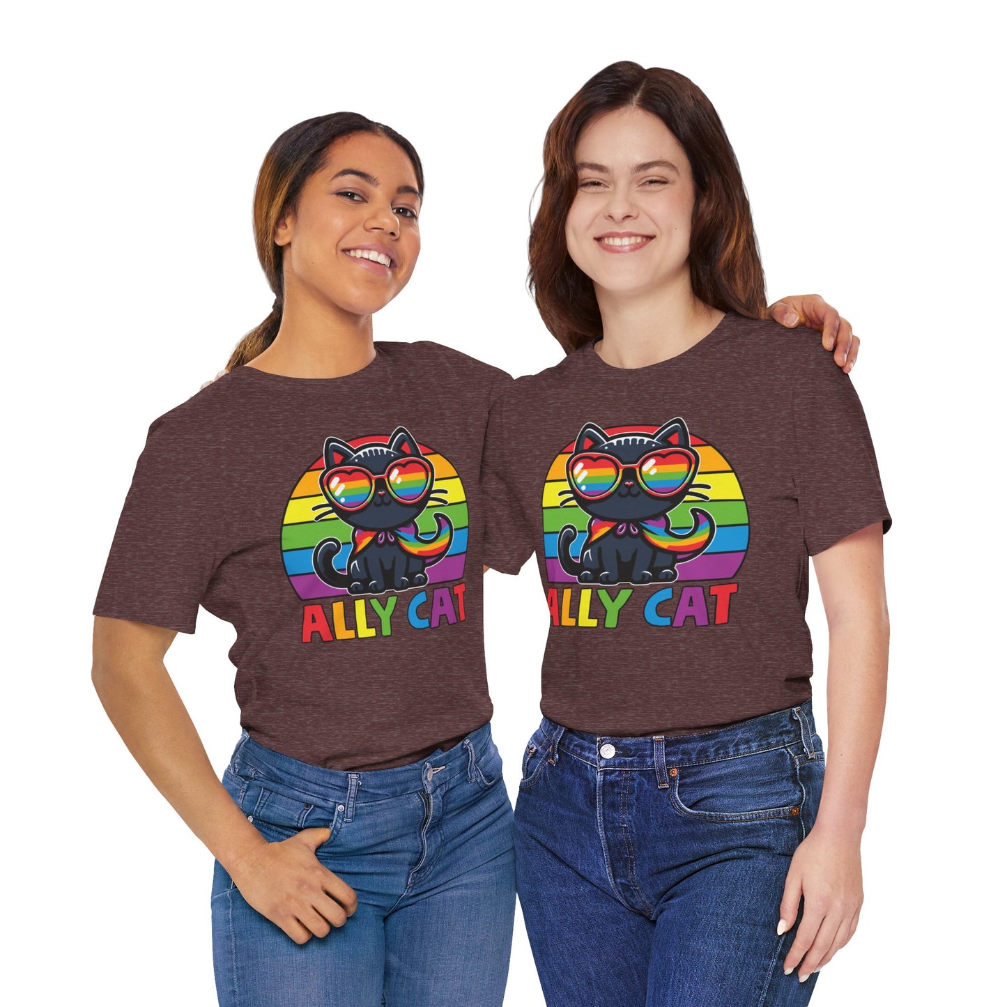 Pride Cat Unisex Jersey Tee - 'Ally Cat' Design