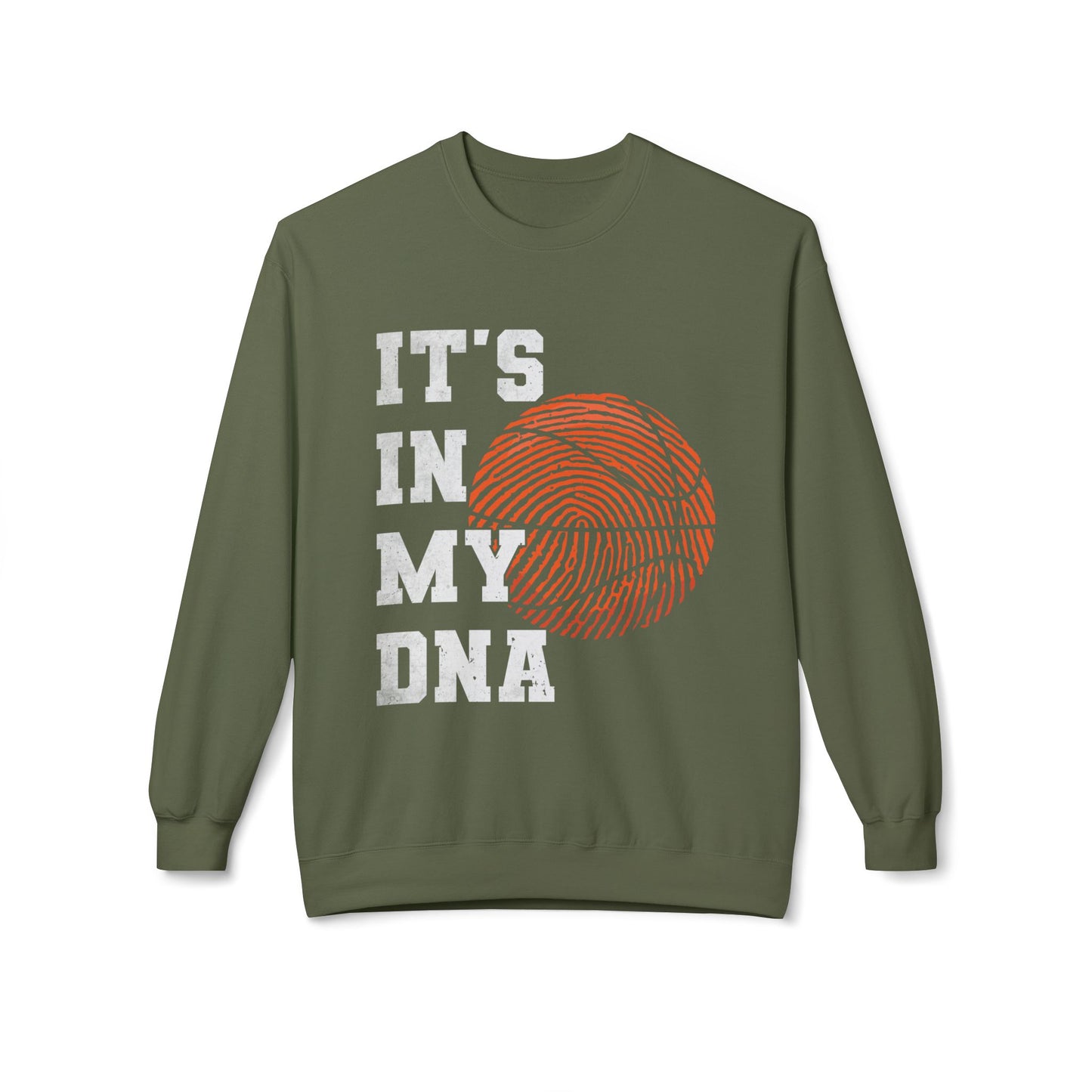 Basketball DNA Crewneck Sweatshirt, Cozy Sports Apparel, Perfect for Athletes, Gift for Hoopers, Ideal for Game Days, Throwback Style