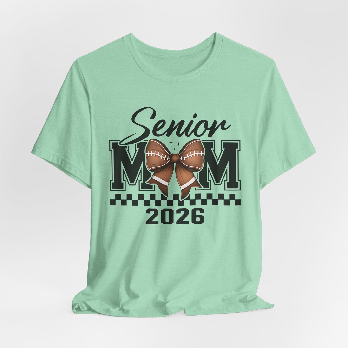 Senior Mom 2026 Football Tee, Unisex Jersey Short Sleeve Tee
