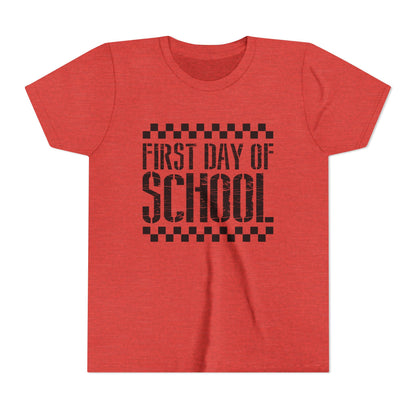 First Day of School Checkered Youth Tee, Back to School Shirt
