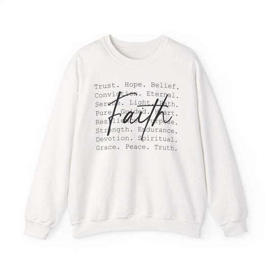 Faith Word Map Gildan Crewneck Sweatshirt