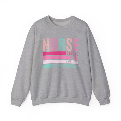 Nurse, Strong, Loyal, Caring Gildan Crewneck Sweatshirt