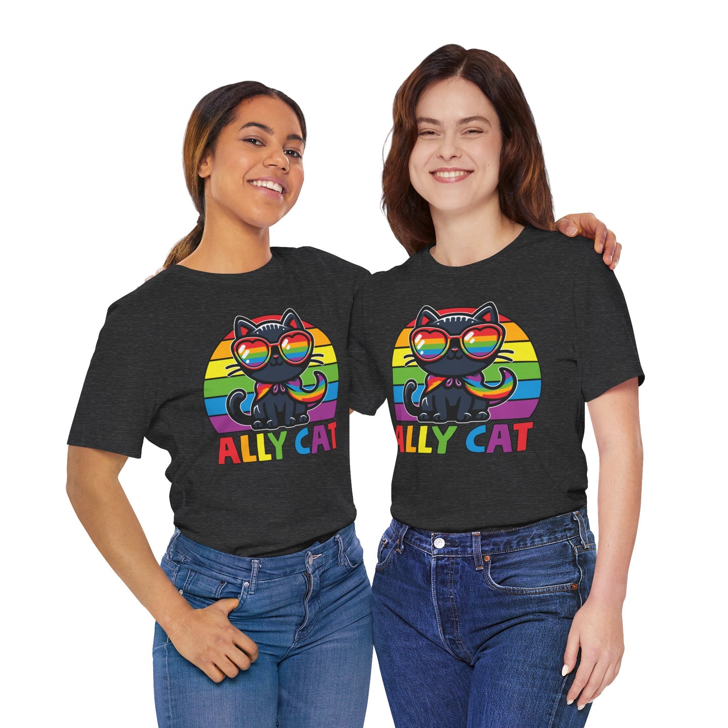 Pride Cat Unisex Jersey Tee - 'Ally Cat' Design