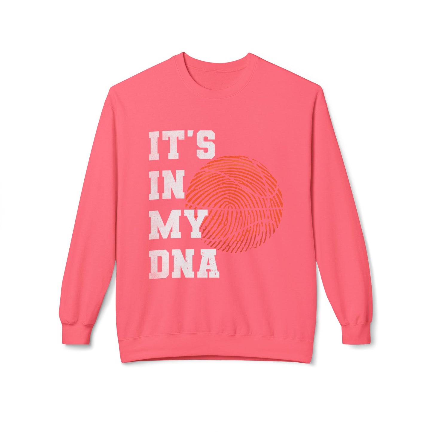 Basketball DNA Crewneck Sweatshirt, Cozy Sports Apparel, Perfect for Athletes, Gift for Hoopers, Ideal for Game Days, Throwback Style