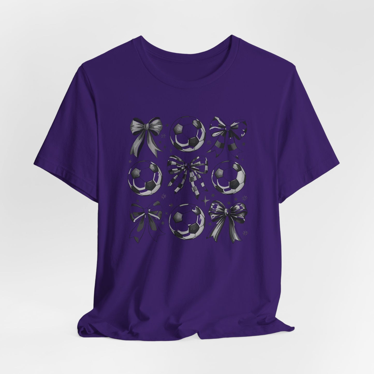 Soccer Tic Tac Toe Bows Bella Canvas Tee