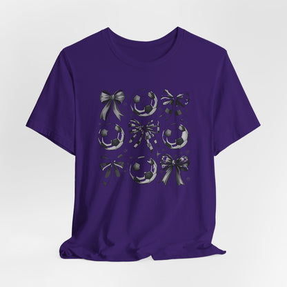 Soccer Tic Tac Toe Bows Bella Canvas Tee